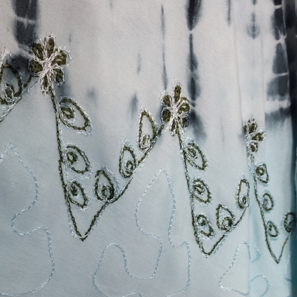 Y2K Tie Dye Midi Maxi Dress One Size Blue Lace Up Fairy Goth Grunge Hippie Boho - Picture 6 of 15